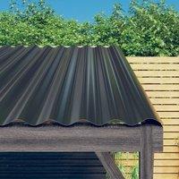 Berkfield Home Roof Panels 12 pcs Powder-coated Steel Anthracite 80x36 cm