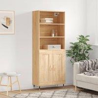 Berkfield Home Highboard Sonoma Oak 69.5x34x180 cm Engineered Wood in Brown