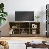 Berkfield Home TV Cabinet Smoked Oak 103.5x30x50 cm Engineered Wood in Brown