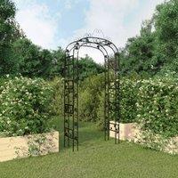 Berkfield Home Garden Arch Black 116x45x240 cm Steel | Size: 116 x 45 x 240 cm