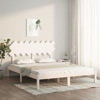 Bed Frame White 160x200 cm Solid Wood
