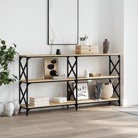 Berkfield Home Console Table Sonoma Oak 156x28x80.5 cm Engineered Wood in Brown