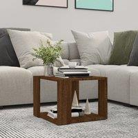 Berkfield Home Coffee Table Brown Oak 40x40x30 cm Engineered Wood | Size: 40 x 40 x 30 cm