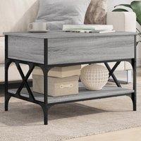 Berkfield Home Coffee Table Grey Sonoma 70x50x50 cm Engineered Wood & Metal | Size: 70 x 50 x 50 cm