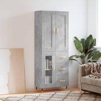 Berkfield Home Highboard Concrete Grey 69.5x34x180 cm Engineered Wood