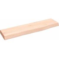 Berkfield Home Wall Shelf 40x10x2 cm Untreated Solid Wood Oak in Brown | Size: 40 x 10 x 2 cm