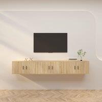 Berkfield Home Wall-mounted TV Cabinets 3 pcs Sonoma Oak 80x34.5x40 cm in Brown