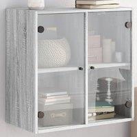 Berkfield Home Wall Cabinet with Glass Doors Grey Sonoma 68x37x68.5 cm