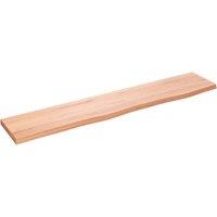 Berkfield Home Wall Shelf Light Brown 100x20x2 cm Treated Solid Wood Oak | Size: 100 x 20 x 2 cm
