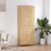 Berkfield Home Highboard Sonoma Oak 69.5x34x180 cm Engineered Wood in Brown