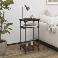 Berkfield Home Side Table Smoked Oak 40x30x75 cm Engineered Wood in Brown | Size: 40 x 30 x 75 cm