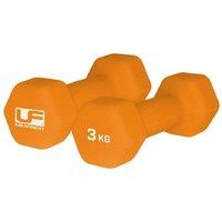 Urban Fitness Neoprene Hexagon Dumbell Pack of 2 in Orange | Size: 3kg