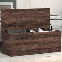 Berkfield Home Storage Box Brown Oak 90x35x35 cm Engineered Wood | Size: 90 x 35 x 35 cm
