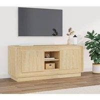 Berkfield Home TV Cabinet Sonoma Oak 102x35x45 cm Engineered Wood in Brown | Size: 102 x 35 x 45 cm