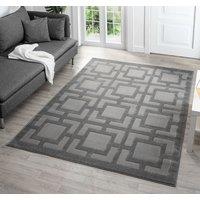 Desire Rugs Vellure Modern Living Room Area Rug Embossed Metallic Sheen Maze in Grey | Size: 200 cm x 290 cm