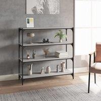 Berkfield Home Book Cabinet Grey Sonoma 100x33x100 cm Engineered Wood & Steel | Size: 100 x 33 x 100 cm