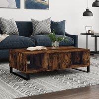Berkfield Home Coffee Table Smoked Oak 104x60x35 cm Engineered Wood in Brown | Size: 104 x 60 x 35 cm