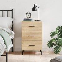 Berkfield Home Bedside Cabinet Sonoma Oak 40x40x66 cm Engineered Wood in Brown | Size: 40 x 40 x 66 cm