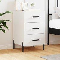 Berkfield Home Bedside Cabinet White 40x40x66 cm Engineered Wood | Size: 40 x 40 x 66 cm
