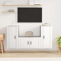 Berkfield Home 3 Piece TV Cabinet Set White Engineered Wood
