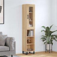 Berkfield Home Highboard Sonoma Oak 34.5x34x180 cm Engineered Wood in Brown
