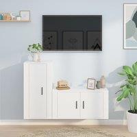Berkfield Home 2 Piece TV Cabinet Set White Engineered Wood