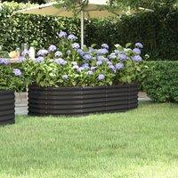 Berkfield Home Garden Raised Bed Powder-coated Steel 152x80x36 cm Anthracite in Black | Size: 152 x 80 x 36 cm