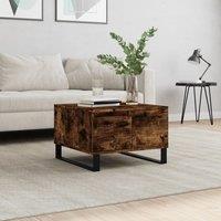 Berkfield Home Coffee Table Smoked Oak 55x55x36.5 cm Engineered Wood in Brown