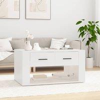 Berkfield Home Coffee Table White 80x50x40 cm Engineered Wood | Size: 80 x 50 x 40 cm