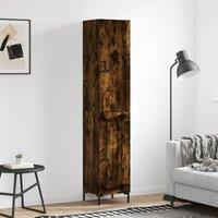 Berkfield Home Highboard Smoked Oak 34.5x34x180 cm Engineered Wood in Brown