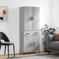 Berkfield Home Highboard Grey Sonoma 69.5x34x180 cm Engineered Wood