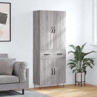 Berkfield Home Highboard Grey Sonoma 69.5x34x180 cm Engineered Wood