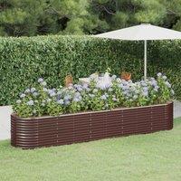 Berkfield Home Garden Raised Bed Powder-coated Steel 368x80x68 cm Brown | Size: 368 x 80 x 68 cm