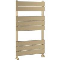 Balterley Square Towel Radiator with Flat Panels 840mm x 500mm - Brushed Brass in Metallics