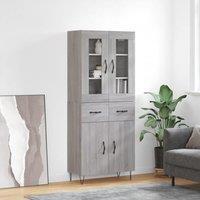 Berkfield Home Highboard Grey Sonoma 69.5x34x180 cm Engineered Wood