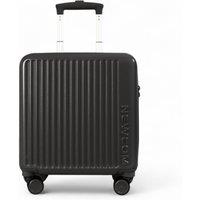 Infinity Leather Hard Shell Cabin 44 x 22 x 38 cm TSA Secure Luggage Suitcase Suitable for Easyjet, Ryanair in Black