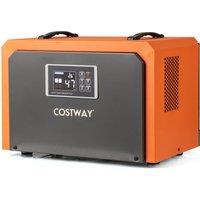 Costway 60L Crawl Dehumidifier Commercial Dehumidifier w/Drain Hose in Orange