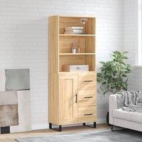 Berkfield Home Highboard Sonoma Oak 69.5x34x180 cm Engineered Wood in Brown