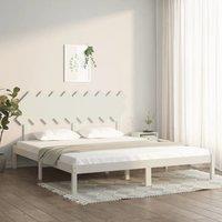 Berkfield Home Bed Frame White 180x200 cm Super King Size Solid Wood