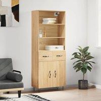 Berkfield Home Highboard Sonoma Oak 69.5x34x180 cm Engineered Wood in Brown