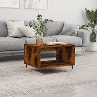 Berkfield Home Coffee Table Smoked Oak 60x50x40 cm Engineered Wood in Brown | Size: 60 x 50 x 40 cm