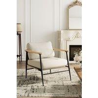 Linen Armchair with Thick Cushion