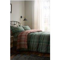 Dreams & Drapes 'Bennet Check' Brushed Cotton Duvet Cover Set in Green | Size: Super King