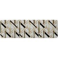 Benjamin Tate Design Golden Art Deco Runner Rug in Natural | Size: 67 cm x 230 cm