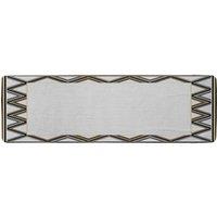 Benjamin Tate Design Art Deco Patterned Border Runner Rug in Natural | Size: 67 cm x 230 cm