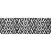 Benjamin Tate Design Black Geometric Decoration Runner Rug in Natural | Size: 67 cm x 230 cm