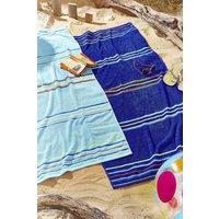 Catherine Lansfield 'Rainbow' Cotton Beach Towel Pair in Blue