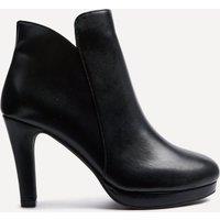 Linzi Women's Layara Black Faux Leather Small Platform Ankle Boot | Size: 6-Standard Fit