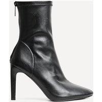 Linzi Women's West Black Faux Leather Pointed Stretch Heeled Ankle Boot | Size: 6-Standard Fit