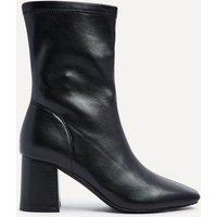 Linzi Women's Bronx Black Faux Soft Leather Block Heel | Size: 7-Standard Fit